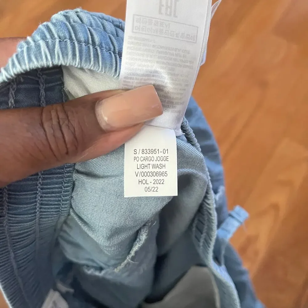 Gap Kids Girls XXL Cargo Joggers Blue Chambray Casual Cotton Pants NWT